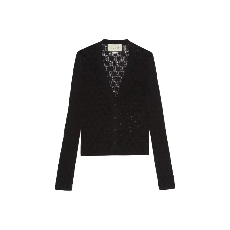 GUCCI Gg Supreme V neck Cardigan-0