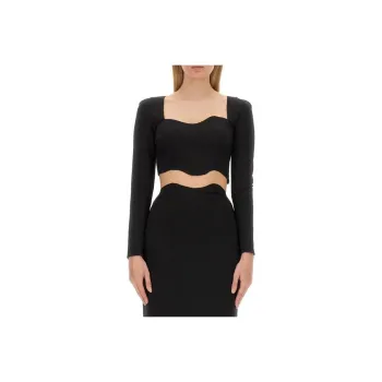 Staud Corde Long Sleeved Cropped Top