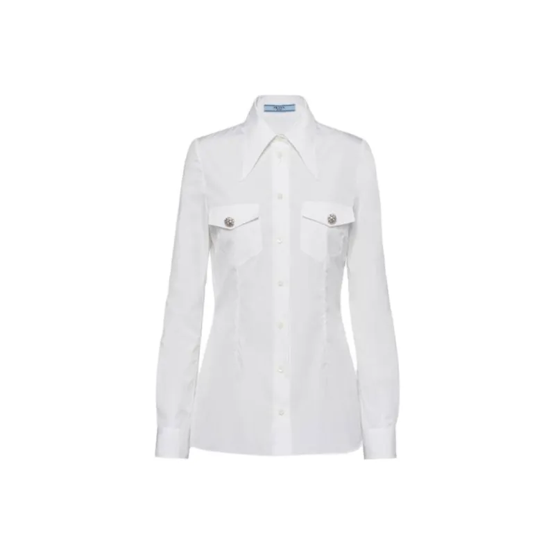 PRADA Jewel buttons Poplin Shirt-0