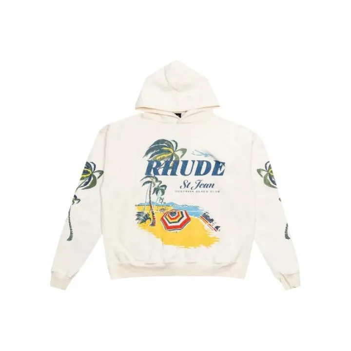 RHUDE Beach Club Hoodie 'Vintage White'-0