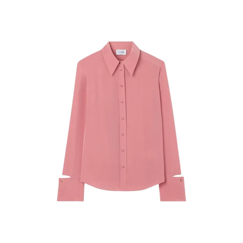 St. John Crepe De Chine Silk Blouse-0