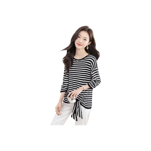 Cypress House Knitwear Women's Black White Stripes
