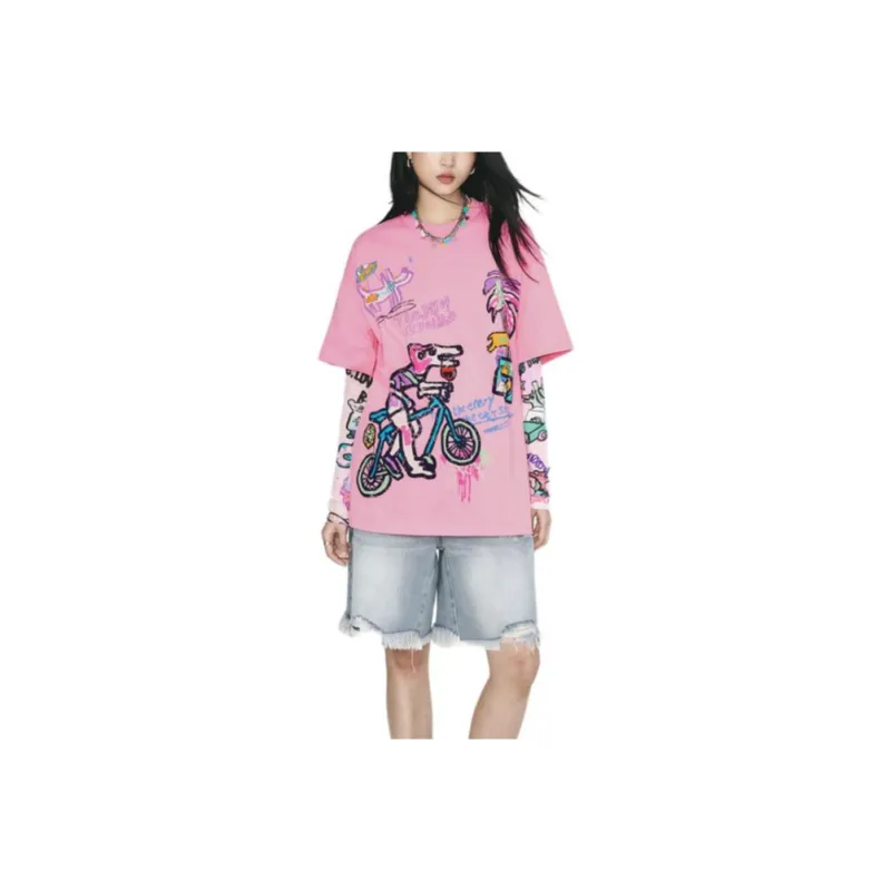 URBAN REVIVO T Shirt Women's Cool Pink-0