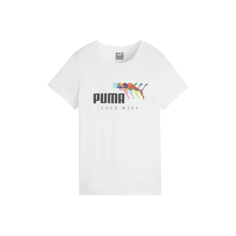 PUMA ESS+ T Shirts Women's White-0