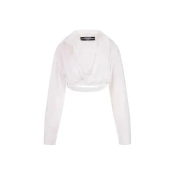 Jacquemus Twist Detailed Cropped Shirt