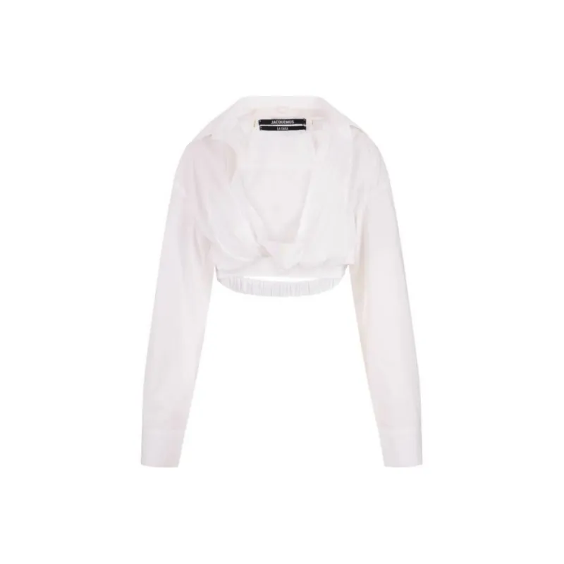 Jacquemus Twist Detailed Cropped Shirt-0