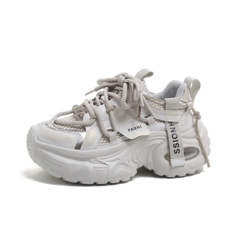 The Mystery Of Glamour Cushioning Height Increase Low Top Chunky Sneakers Women's-6