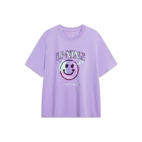 LiNing Sports Life Collection Drop Shoulder Sleeve T Shirt Women's Vero Rose Purple