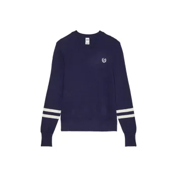 Victoria's Secret PINK Collegiate Knit Crewneck Sweater / Midnight Navy Knitwear Women's Marine Blue