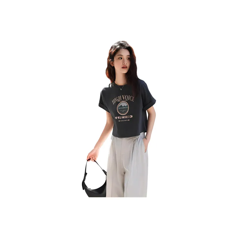 【dme】 T Shirt Women's Lead Gray-0