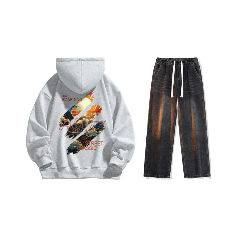 Airwalk Sweatshirt Set Unisex Black-48