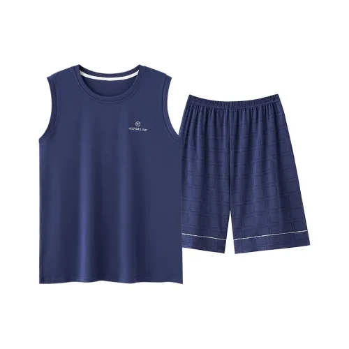 FENTENGCARE Pajama Set Men's Navy Blue
