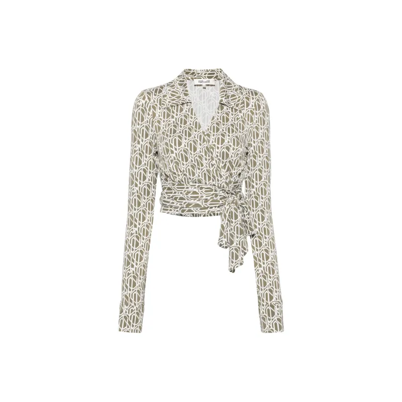 DVF Diane Von Furstenberg Bobbie Graphic-print Wrap Blouse-0
