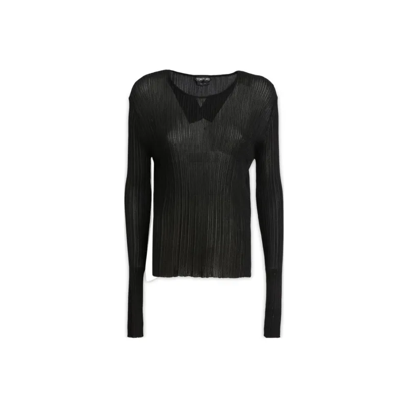 TOM FORD Crewneck Ribbed Knit Top-0
