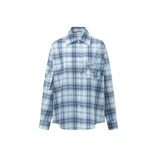 MacyMccoy Shirt Women's Blue Plaid