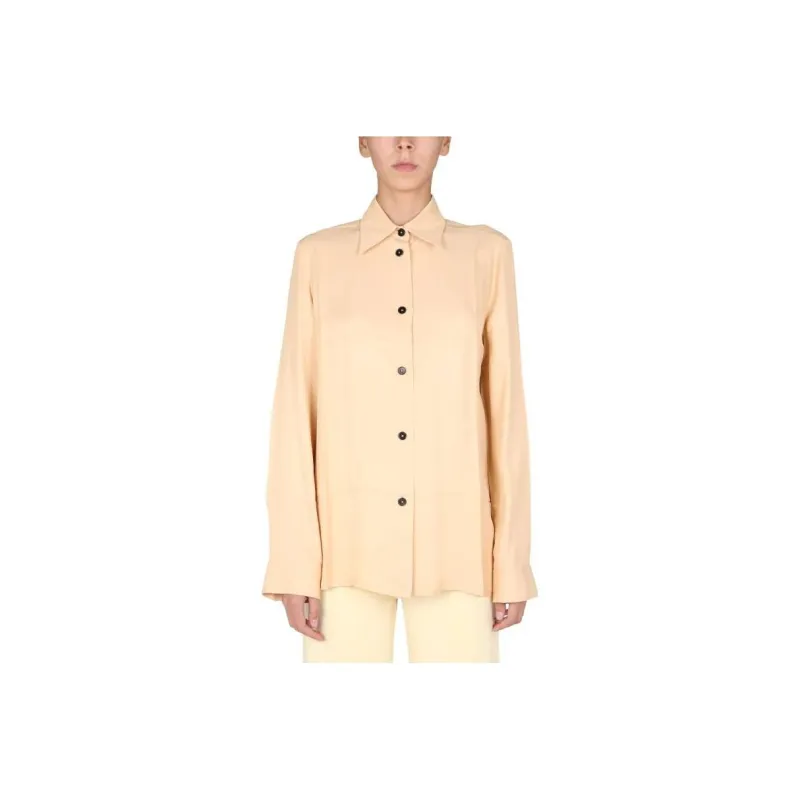 JIL SANDER Pointed Collar Button Up Shirt-0