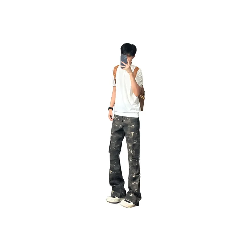 DARK HORSE Casual Pants Unisex Camouflage Khaki-1