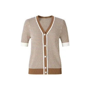 JZ. ANNAKRO Knitwear Women's Plaid Coffee