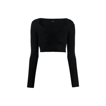 VERSACE V neck Cropped Blouse