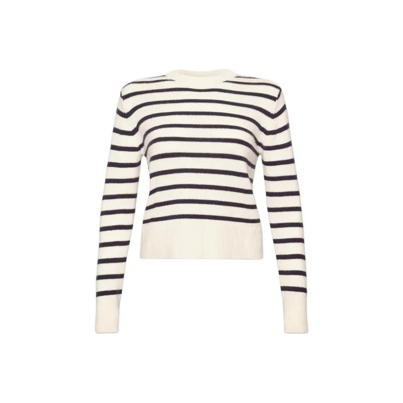 FRAME SS24 Cashmere Sweater Women's White Stripes-0