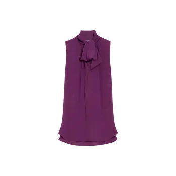 MaxMara Mela Collection Silk Georgette Blouse Shirt Women's Purple