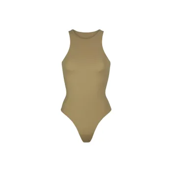 SKIMS FITS EVERYBODY HIGH NECK BODYSUIT Bodysuits Women's KHAKI/Khaki