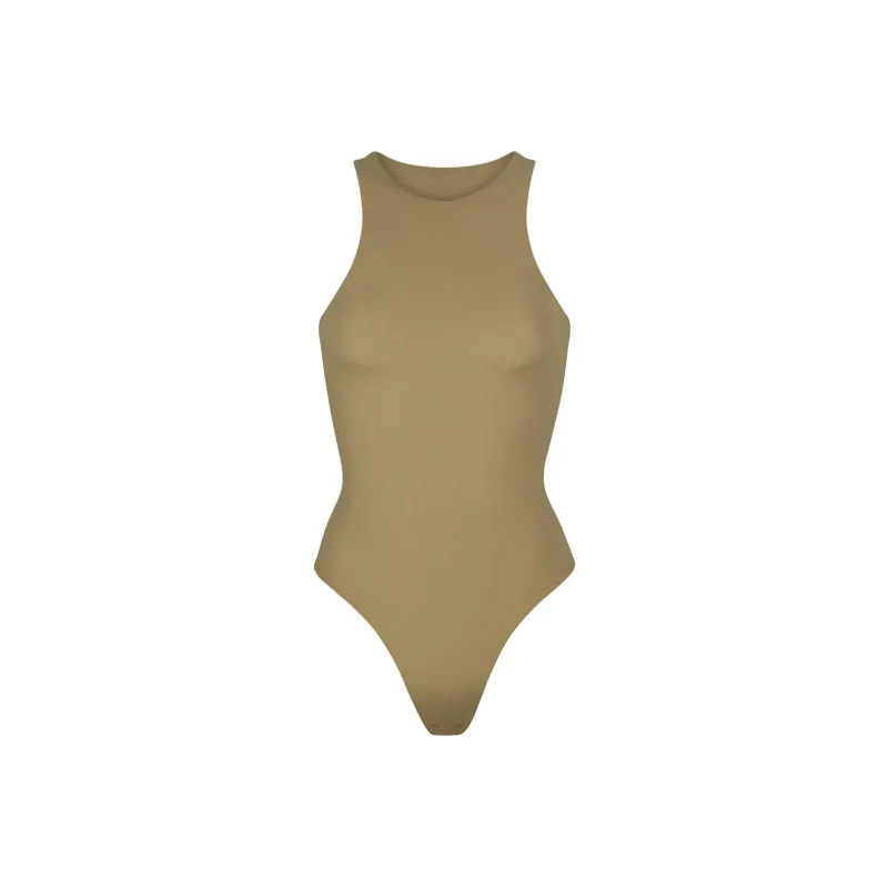 SKIMS FITS EVERYBODY HIGH NECK BODYSUIT Bodysuits Women's KHAKI/Khaki-0