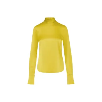 Oscar De La Renta Mock Neck Satin Blouse
