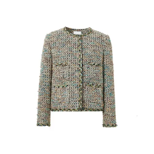 Hopeshow Jackets Coats Women's Iridescent Green Fragrance Style