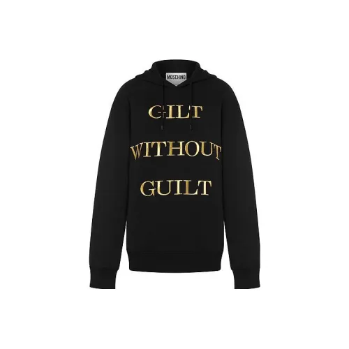 MOSCHINO Slogan Embroidered Drawstring Hoodie