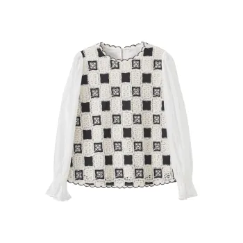 XIANGYING Chiffon Shirt Women's Beige