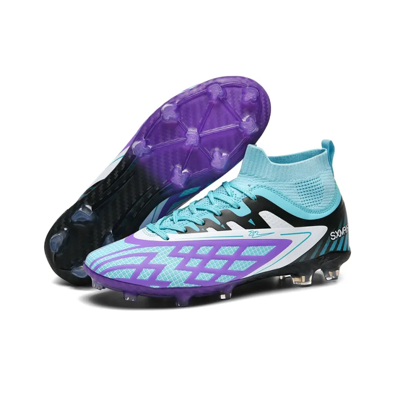 Binary Soccer Shoes Unisex High Top Purple-2