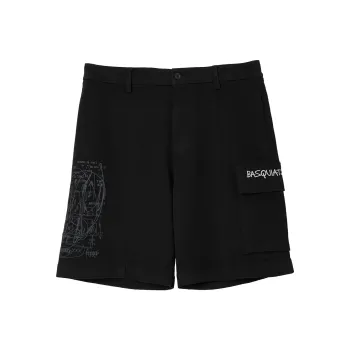 JACK JONES· x Jean Michel Basquiat JACK JONES/Jack Jones X Basquiat Casual Shorts Men's E40 Black