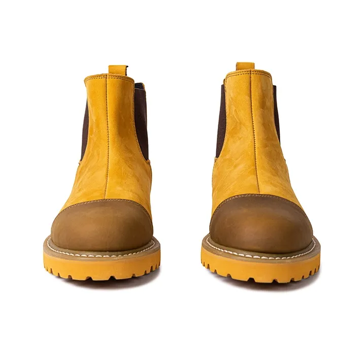 Palitutu Short Chelsea Boots Men's Ginger Yellow-1