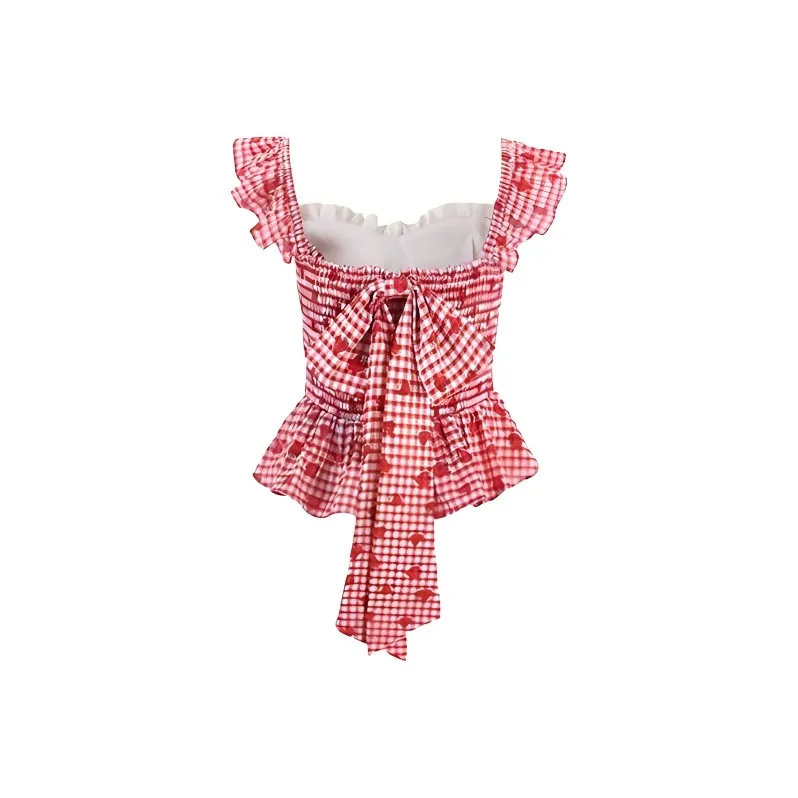 TIBINB Tank Top Women's Red Strawberry-1