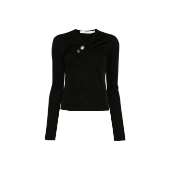 Christopher Esber Tri Crystal-stone Long-sleeve Top