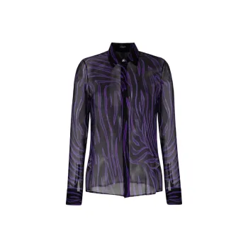VERSACE Striped Buttoned Blouse