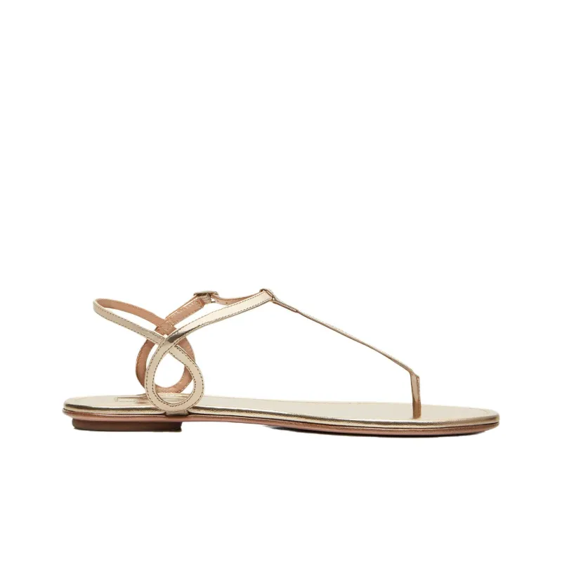 AQUAZZURA Almost Bare One Strap Sandals Women's Gold-1