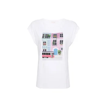 LIU·JO Lisbon-print Rhinestone-embellished T-shirt