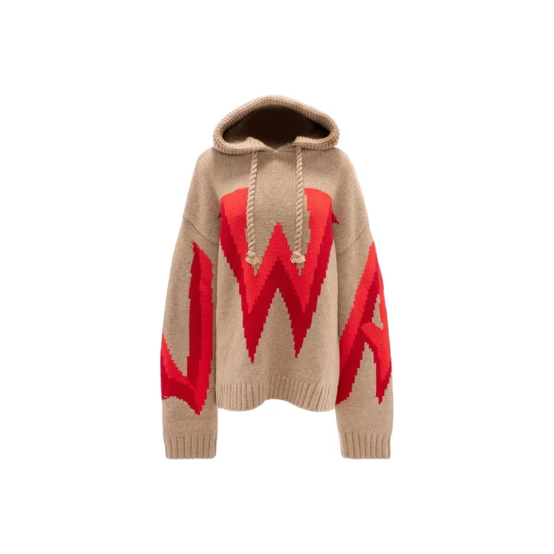 JW Anderson Gothic Logo Intarsia Hoodie-0