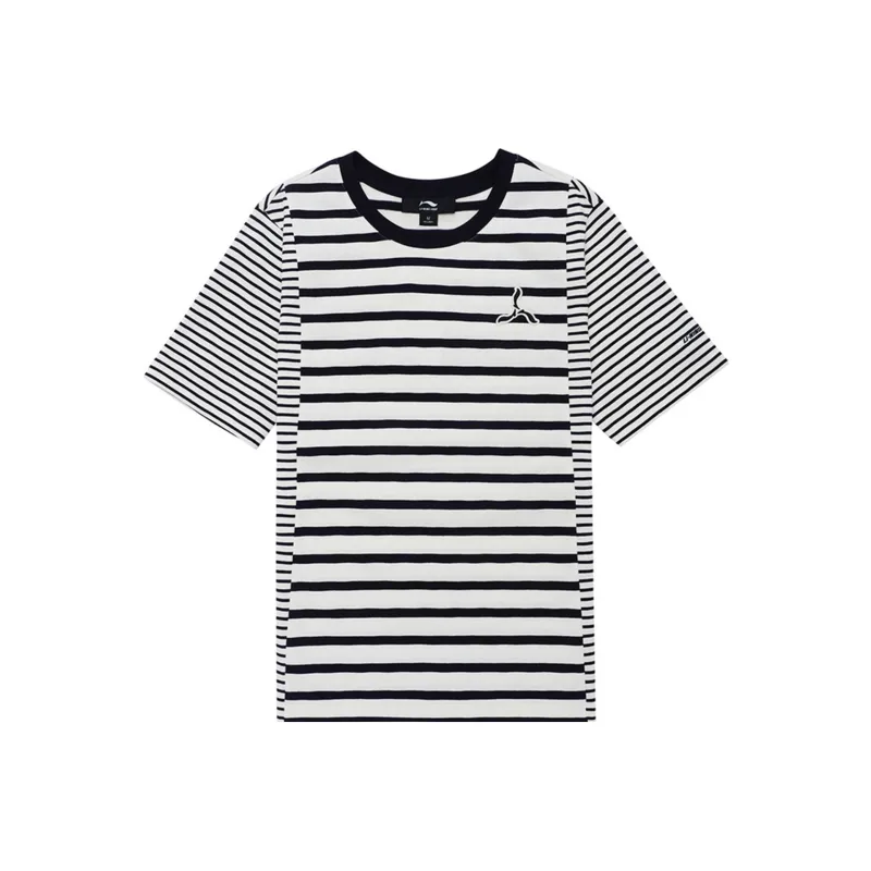 LI NING 1990 T Shirts Women's Dark Ship Blue-0