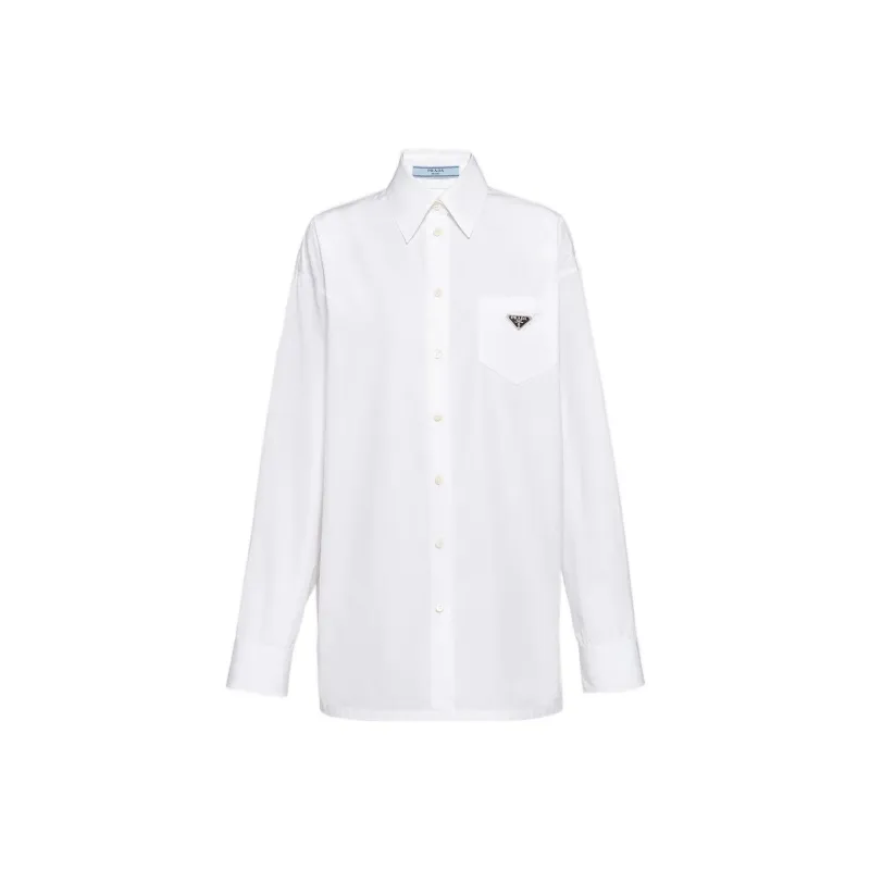 PRADA Triangle logo Poplin Shirt-0