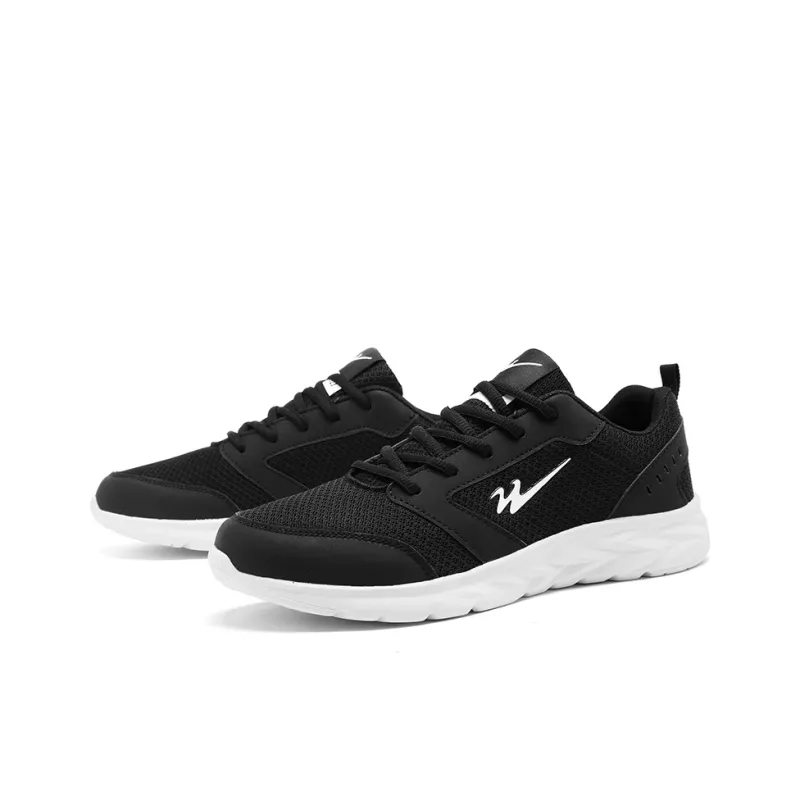 Binary Cushioning, Lightweight, Breathable Low Top Running Shoes Men's Black White-1