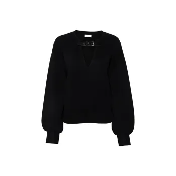 LIU·JO Strap Detailed V Neck Jumper