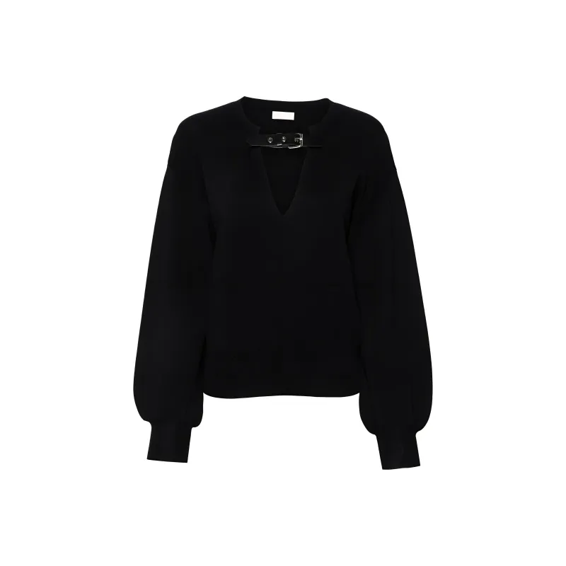 LIU·JO Strap Detailed V Neck Jumper-0
