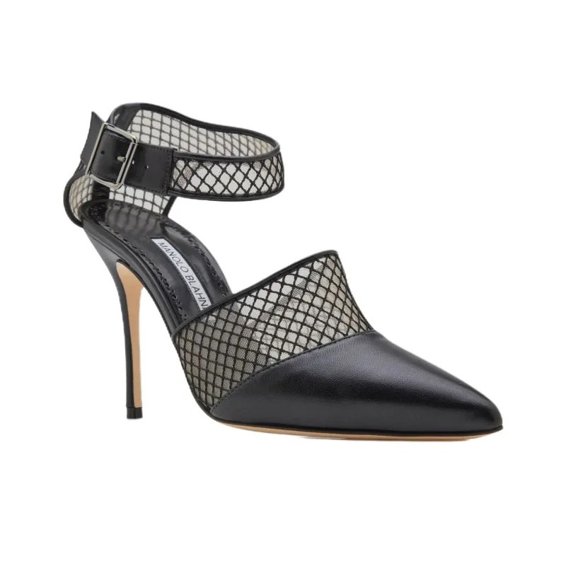 MANOLO BLAHNIK JATELAHHK Slim Heel High Heels 10.5cm Women's Black-2