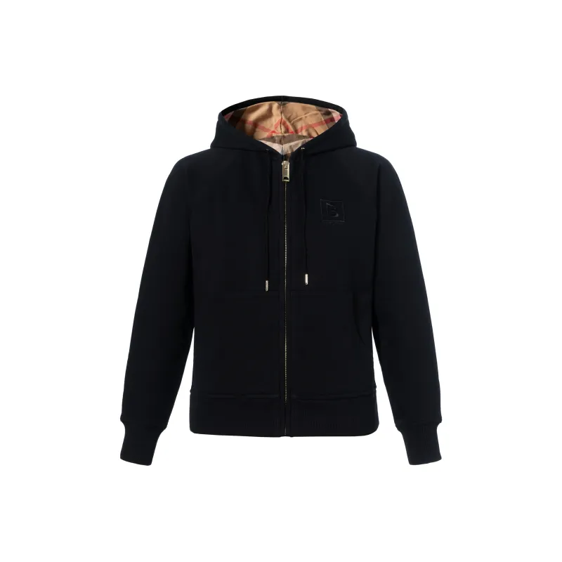 Burberry Women's Letter Graphic Cotton Blend Zip Hoodie Burberry Women's Letter Graphic Cotton Blend Zip Hoodie