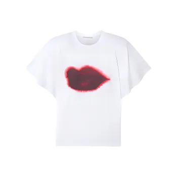Stella McCartney Lips Graphic Shoulder Pad T-Shirt