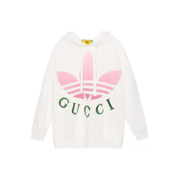 GUCCI X Adidas Jersey Hooded Sweatshirt White