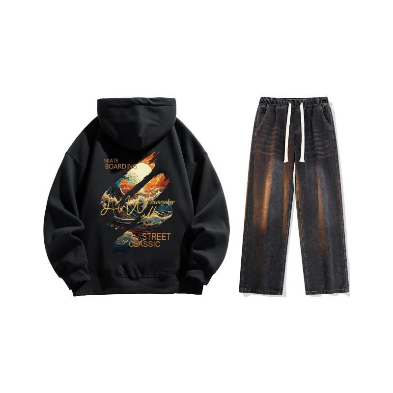 Airwalk Sweatshirt Set Unisex Black-0